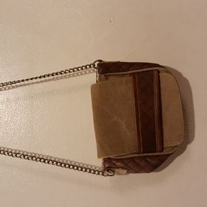 Mona B recycled leather and military tarps crossbody bag purse